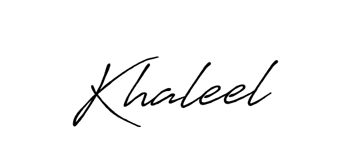 Use a signature maker to create a handwritten signature online. With this signature software, you can design (Antro_Vectra_Bolder) your own signature for name Khaleel. Khaleel signature style 7 images and pictures png