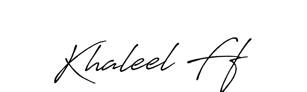 Design your own signature with our free online signature maker. With this signature software, you can create a handwritten (Antro_Vectra_Bolder) signature for name Khaleel Ff. Khaleel Ff signature style 7 images and pictures png