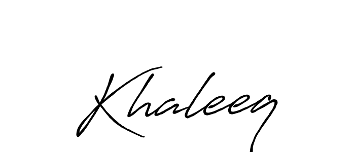 if you are searching for the best signature style for your name Khaleeq. so please give up your signature search. here we have designed multiple signature styles  using Antro_Vectra_Bolder. Khaleeq signature style 7 images and pictures png