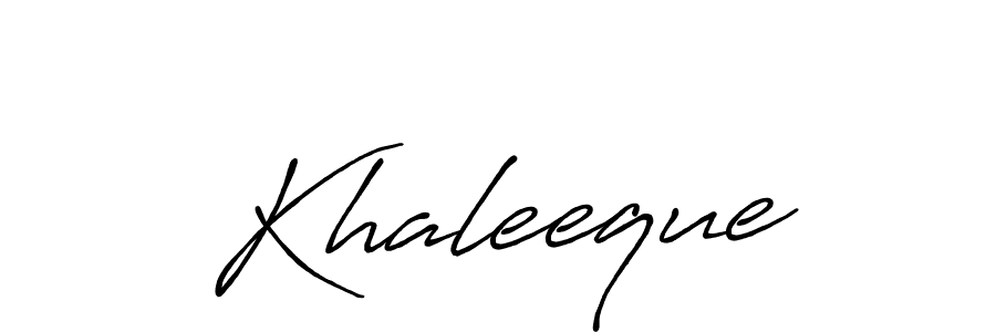 How to make Khaleeque signature? Antro_Vectra_Bolder is a professional autograph style. Create handwritten signature for Khaleeque name. Khaleeque signature style 7 images and pictures png