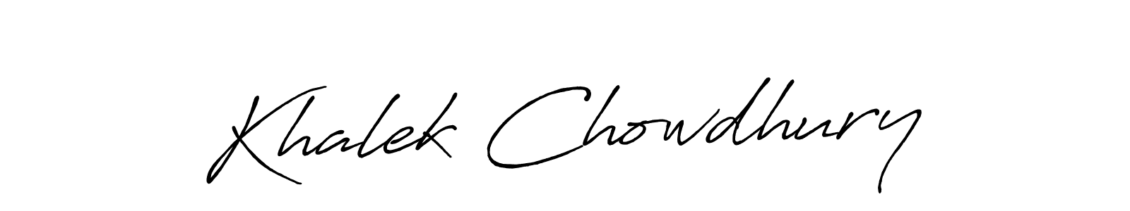 Khalek Chowdhury stylish signature style. Best Handwritten Sign (Antro_Vectra_Bolder) for my name. Handwritten Signature Collection Ideas for my name Khalek Chowdhury. Khalek Chowdhury signature style 7 images and pictures png