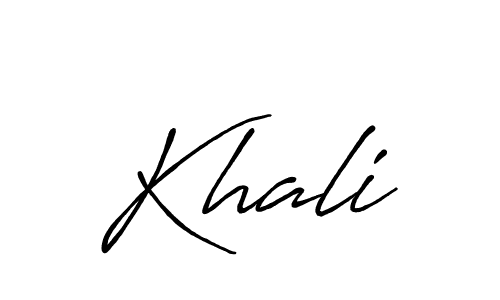 Make a beautiful signature design for name Khali. With this signature (Antro_Vectra_Bolder) style, you can create a handwritten signature for free. Khali signature style 7 images and pictures png