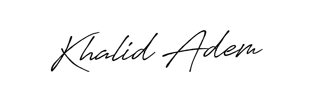 Design your own signature with our free online signature maker. With this signature software, you can create a handwritten (Antro_Vectra_Bolder) signature for name Khalid Adem. Khalid Adem signature style 7 images and pictures png