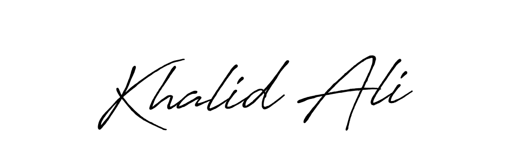 You should practise on your own different ways (Antro_Vectra_Bolder) to write your name (Khalid Ali) in signature. don't let someone else do it for you. Khalid Ali signature style 7 images and pictures png