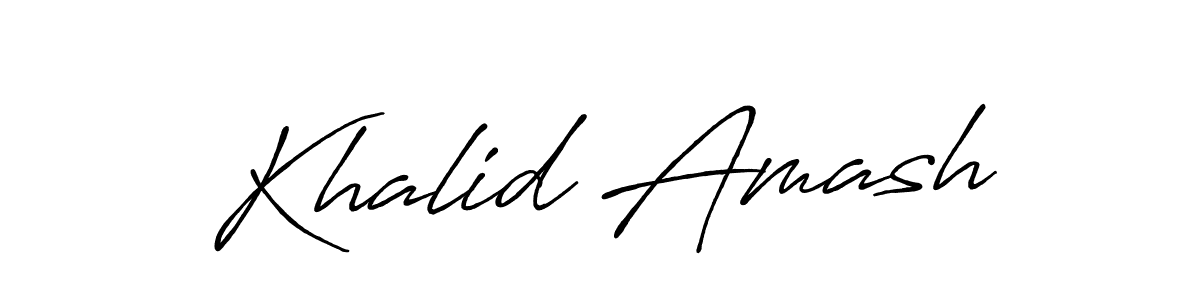 How to make Khalid Amash name signature. Use Antro_Vectra_Bolder style for creating short signs online. This is the latest handwritten sign. Khalid Amash signature style 7 images and pictures png