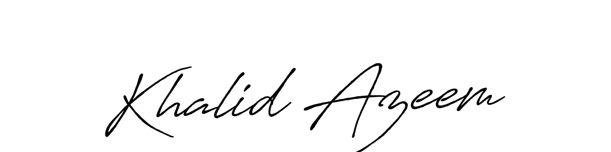 Design your own signature with our free online signature maker. With this signature software, you can create a handwritten (Antro_Vectra_Bolder) signature for name Khalid Azeem. Khalid Azeem signature style 7 images and pictures png