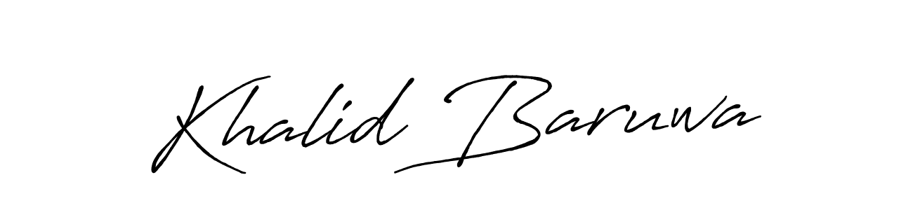 Make a beautiful signature design for name Khalid Baruwa. With this signature (Antro_Vectra_Bolder) style, you can create a handwritten signature for free. Khalid Baruwa signature style 7 images and pictures png