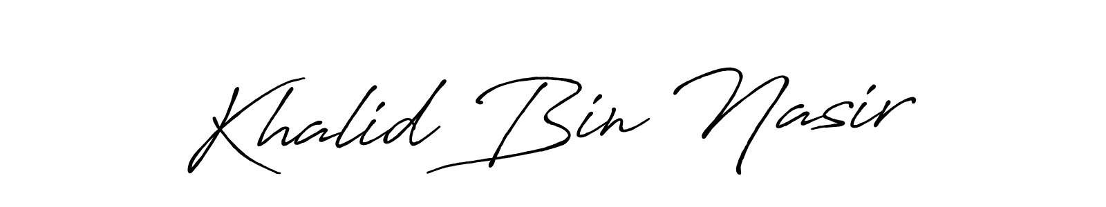 Also we have Khalid Bin Nasir name is the best signature style. Create professional handwritten signature collection using Antro_Vectra_Bolder autograph style. Khalid Bin Nasir signature style 7 images and pictures png