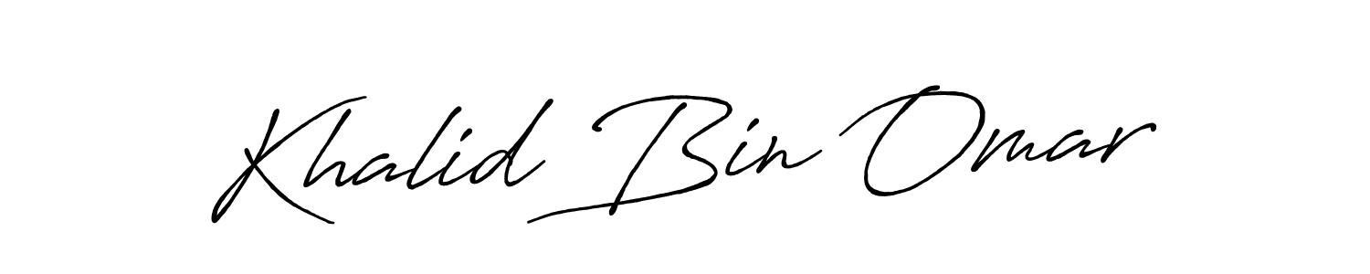 Khalid Bin Omar stylish signature style. Best Handwritten Sign (Antro_Vectra_Bolder) for my name. Handwritten Signature Collection Ideas for my name Khalid Bin Omar. Khalid Bin Omar signature style 7 images and pictures png