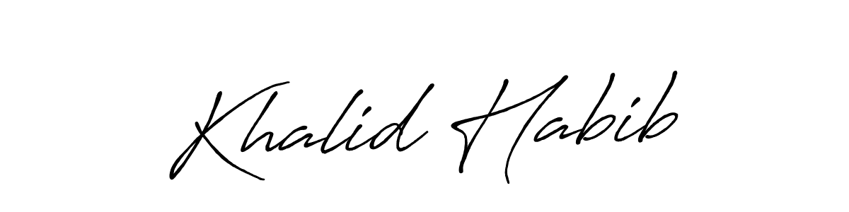 Design your own signature with our free online signature maker. With this signature software, you can create a handwritten (Antro_Vectra_Bolder) signature for name Khalid Habib. Khalid Habib signature style 7 images and pictures png