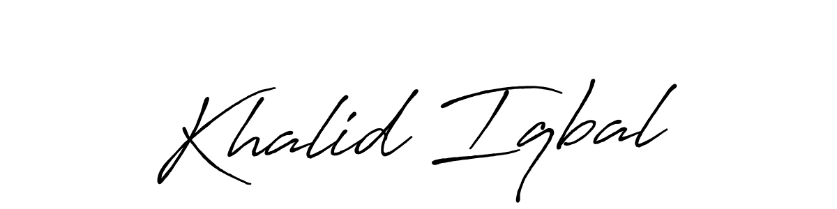 You should practise on your own different ways (Antro_Vectra_Bolder) to write your name (Khalid Iqbal) in signature. don't let someone else do it for you. Khalid Iqbal signature style 7 images and pictures png