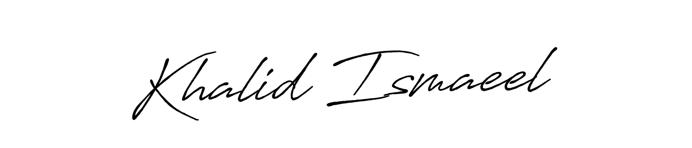 Design your own signature with our free online signature maker. With this signature software, you can create a handwritten (Antro_Vectra_Bolder) signature for name Khalid Ismaeel. Khalid Ismaeel signature style 7 images and pictures png