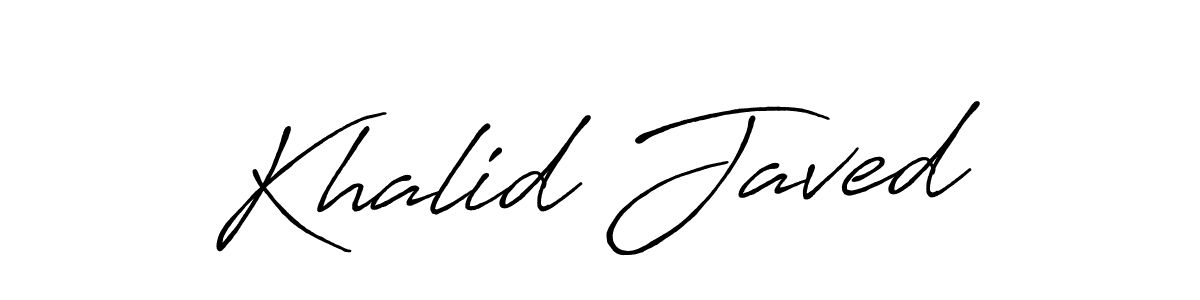 Create a beautiful signature design for name Khalid Javed. With this signature (Antro_Vectra_Bolder) fonts, you can make a handwritten signature for free. Khalid Javed signature style 7 images and pictures png