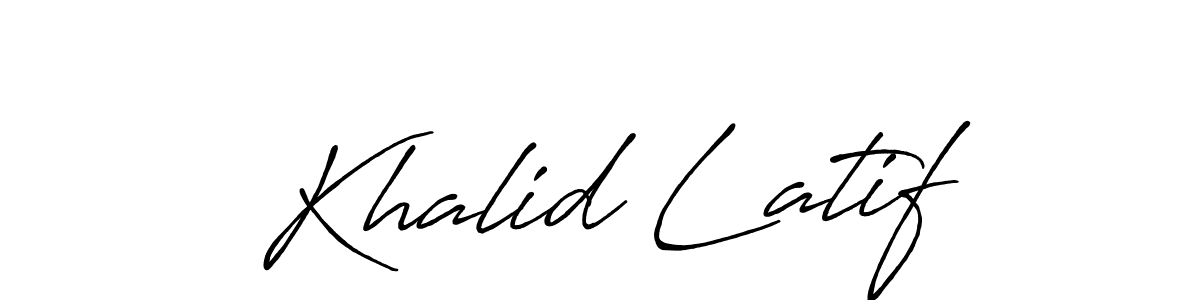 if you are searching for the best signature style for your name Khalid Latif. so please give up your signature search. here we have designed multiple signature styles  using Antro_Vectra_Bolder. Khalid Latif signature style 7 images and pictures png
