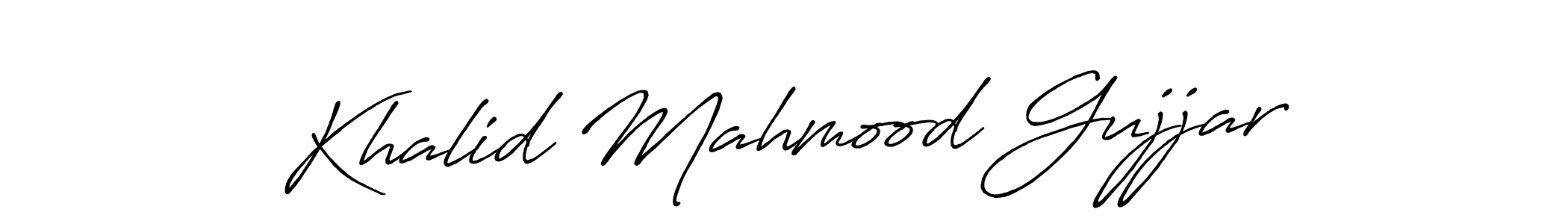Also we have Khalid Mahmood Gujjar name is the best signature style. Create professional handwritten signature collection using Antro_Vectra_Bolder autograph style. Khalid Mahmood Gujjar signature style 7 images and pictures png