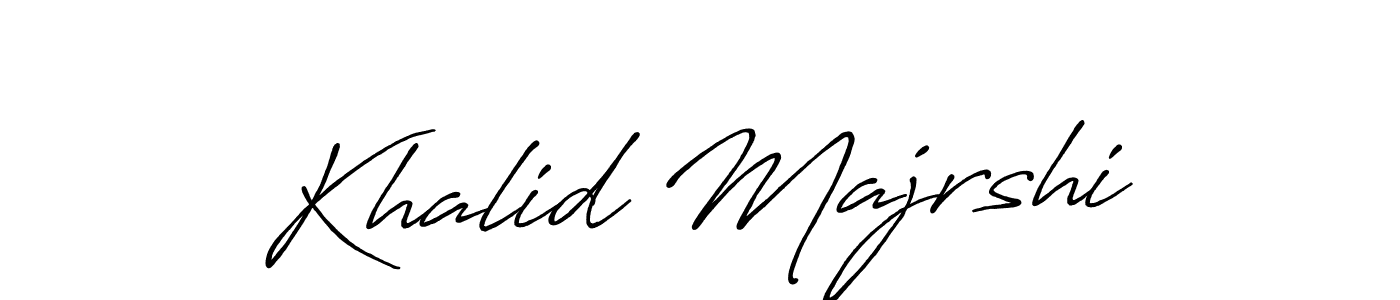 Create a beautiful signature design for name Khalid Majrshi. With this signature (Antro_Vectra_Bolder) fonts, you can make a handwritten signature for free. Khalid Majrshi signature style 7 images and pictures png