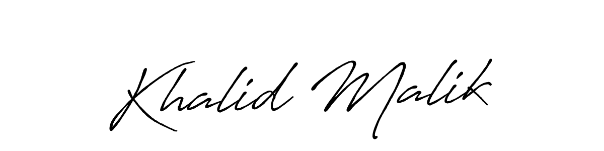 Make a beautiful signature design for name Khalid Malik. With this signature (Antro_Vectra_Bolder) style, you can create a handwritten signature for free. Khalid Malik signature style 7 images and pictures png