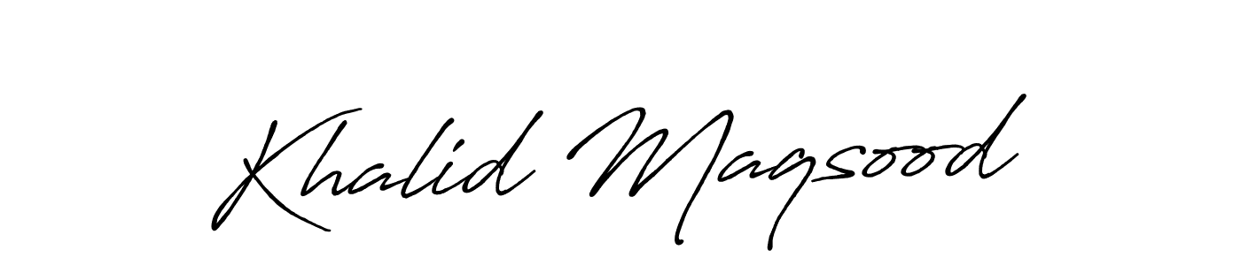 Design your own signature with our free online signature maker. With this signature software, you can create a handwritten (Antro_Vectra_Bolder) signature for name Khalid Maqsood. Khalid Maqsood signature style 7 images and pictures png