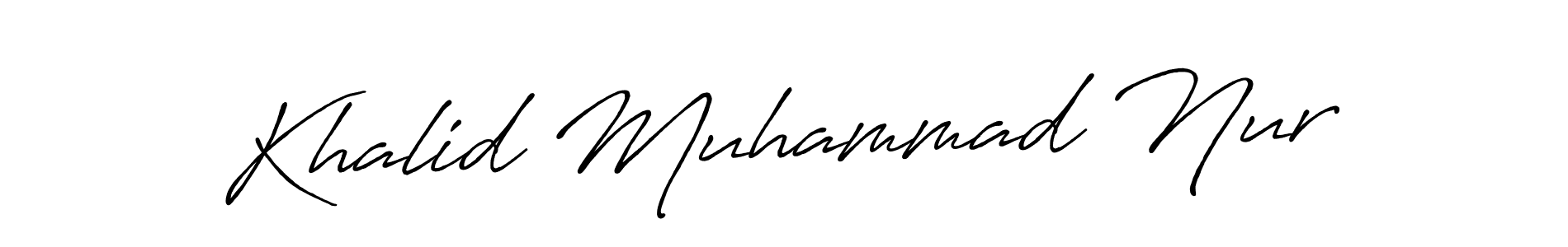 Design your own signature with our free online signature maker. With this signature software, you can create a handwritten (Antro_Vectra_Bolder) signature for name Khalid Muhammad Nur. Khalid Muhammad Nur signature style 7 images and pictures png