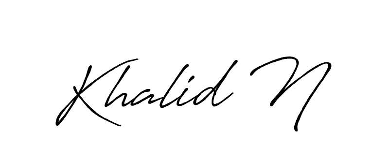 Also we have Khalid N name is the best signature style. Create professional handwritten signature collection using Antro_Vectra_Bolder autograph style. Khalid N signature style 7 images and pictures png