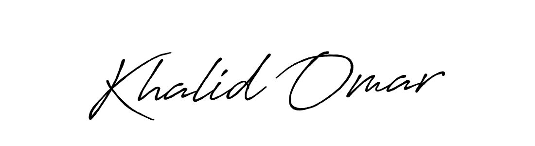 How to make Khalid Omar name signature. Use Antro_Vectra_Bolder style for creating short signs online. This is the latest handwritten sign. Khalid Omar signature style 7 images and pictures png