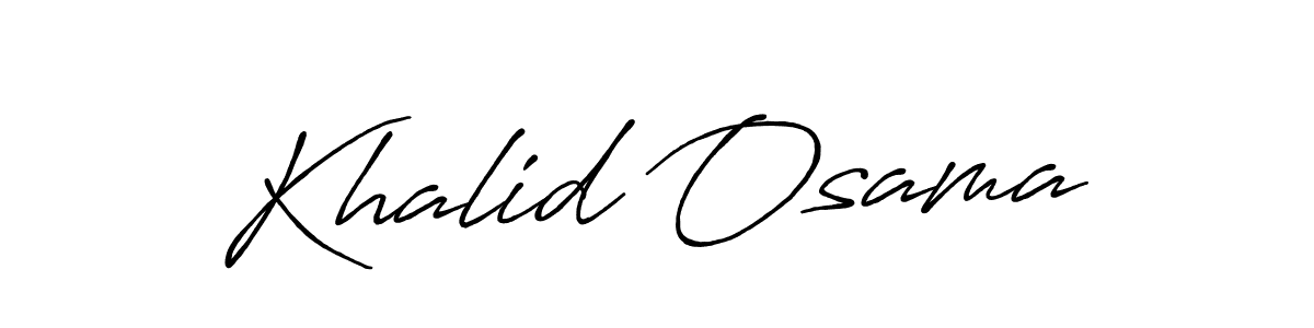 Create a beautiful signature design for name Khalid Osama. With this signature (Antro_Vectra_Bolder) fonts, you can make a handwritten signature for free. Khalid Osama signature style 7 images and pictures png