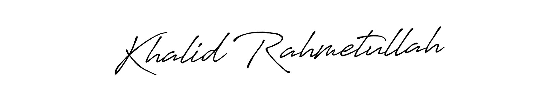 Use a signature maker to create a handwritten signature online. With this signature software, you can design (Antro_Vectra_Bolder) your own signature for name Khalid Rahmetullah. Khalid Rahmetullah signature style 7 images and pictures png