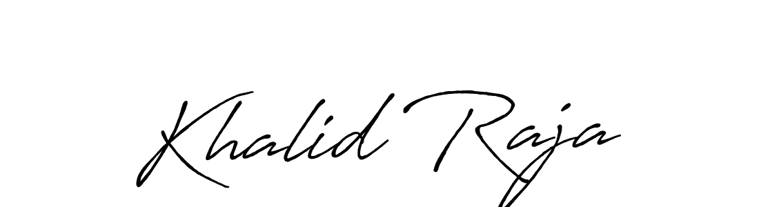 Design your own signature with our free online signature maker. With this signature software, you can create a handwritten (Antro_Vectra_Bolder) signature for name Khalid Raja. Khalid Raja signature style 7 images and pictures png