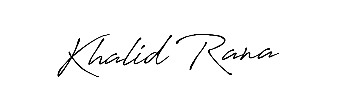 Make a beautiful signature design for name Khalid Rana. With this signature (Antro_Vectra_Bolder) style, you can create a handwritten signature for free. Khalid Rana signature style 7 images and pictures png