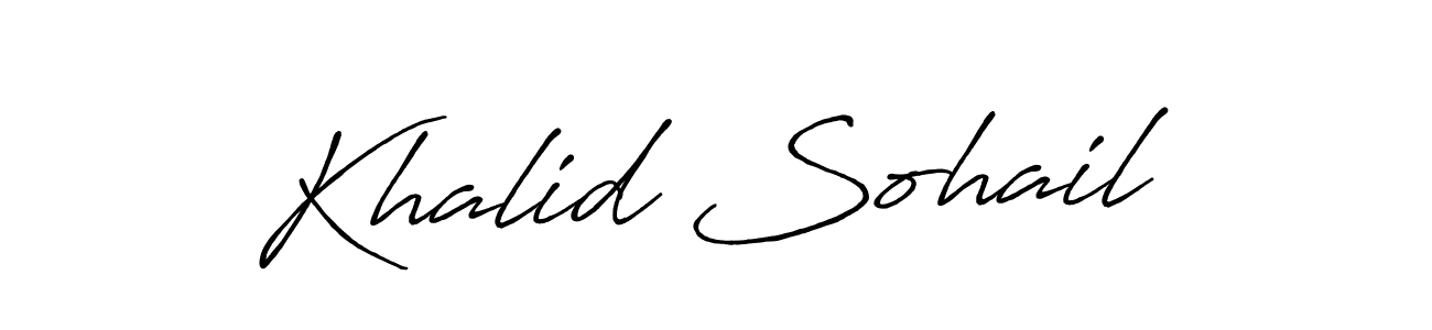 Make a beautiful signature design for name Khalid Sohail. With this signature (Antro_Vectra_Bolder) style, you can create a handwritten signature for free. Khalid Sohail signature style 7 images and pictures png