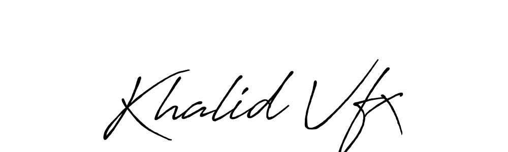 Design your own signature with our free online signature maker. With this signature software, you can create a handwritten (Antro_Vectra_Bolder) signature for name Khalid Vfx. Khalid Vfx signature style 7 images and pictures png