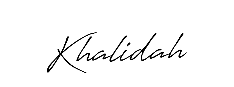 Create a beautiful signature design for name Khalidah. With this signature (Antro_Vectra_Bolder) fonts, you can make a handwritten signature for free. Khalidah signature style 7 images and pictures png