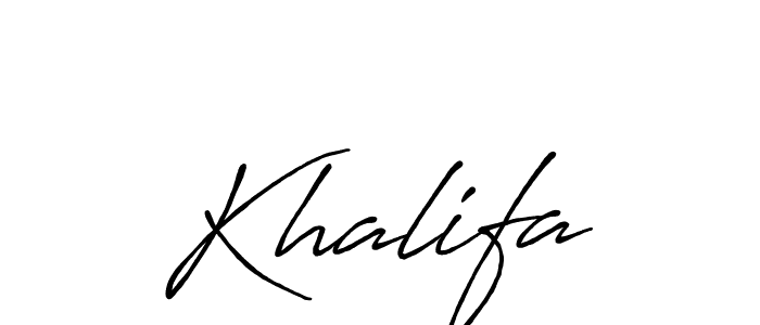 Make a beautiful signature design for name Khalifa. With this signature (Antro_Vectra_Bolder) style, you can create a handwritten signature for free. Khalifa signature style 7 images and pictures png