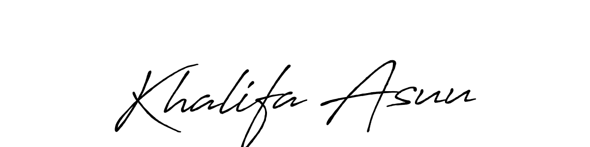 if you are searching for the best signature style for your name Khalifa Asuu. so please give up your signature search. here we have designed multiple signature styles  using Antro_Vectra_Bolder. Khalifa Asuu signature style 7 images and pictures png