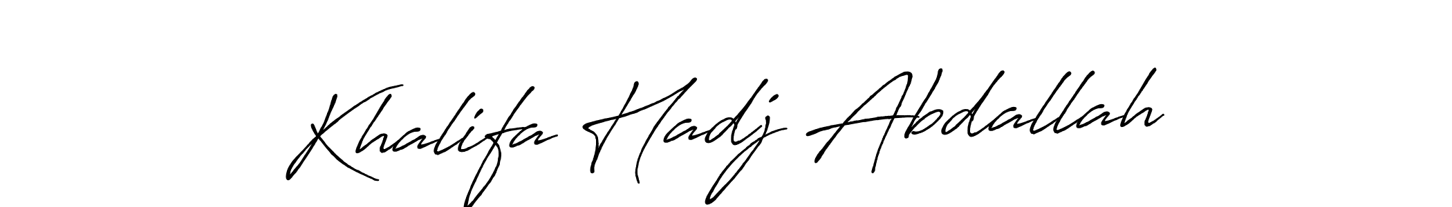 Make a beautiful signature design for name Khalifa Hadj Abdallah. With this signature (Antro_Vectra_Bolder) style, you can create a handwritten signature for free. Khalifa Hadj Abdallah signature style 7 images and pictures png