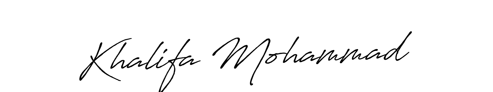 Design your own signature with our free online signature maker. With this signature software, you can create a handwritten (Antro_Vectra_Bolder) signature for name Khalifa Mohammad. Khalifa Mohammad signature style 7 images and pictures png