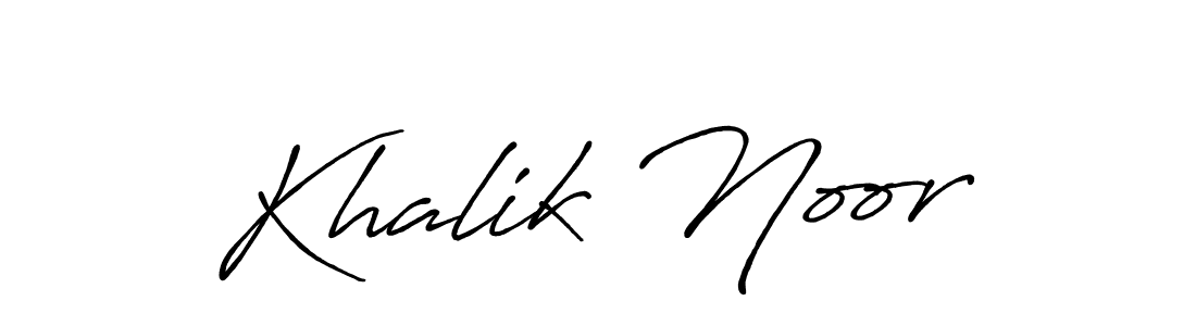 Make a beautiful signature design for name Khalik Noor. With this signature (Antro_Vectra_Bolder) style, you can create a handwritten signature for free. Khalik Noor signature style 7 images and pictures png