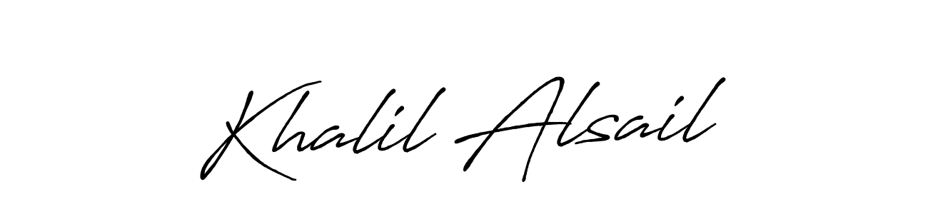 Design your own signature with our free online signature maker. With this signature software, you can create a handwritten (Antro_Vectra_Bolder) signature for name Khalil Alsail. Khalil Alsail signature style 7 images and pictures png