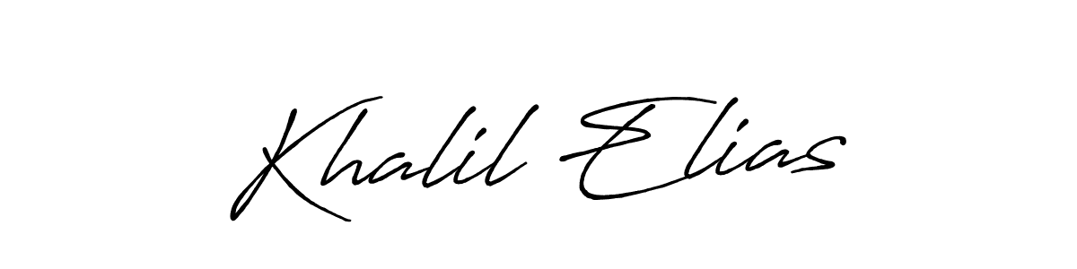 The best way (Antro_Vectra_Bolder) to make a short signature is to pick only two or three words in your name. The name Khalil Elias include a total of six letters. For converting this name. Khalil Elias signature style 7 images and pictures png