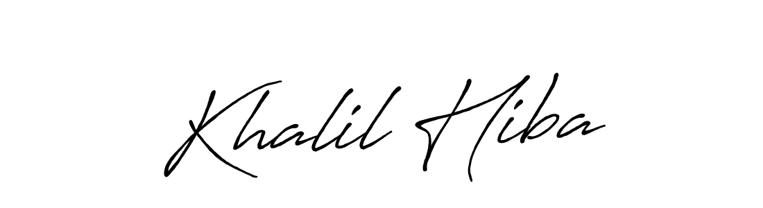 Create a beautiful signature design for name Khalil Hiba. With this signature (Antro_Vectra_Bolder) fonts, you can make a handwritten signature for free. Khalil Hiba signature style 7 images and pictures png