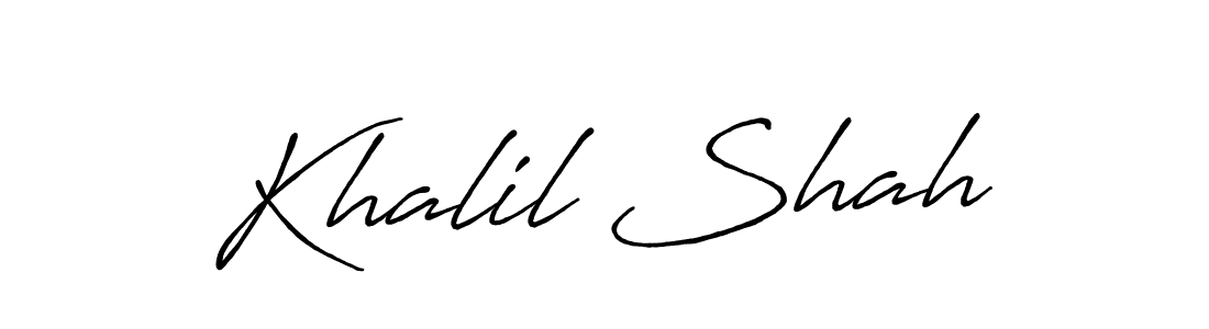 Khalil Shah stylish signature style. Best Handwritten Sign (Antro_Vectra_Bolder) for my name. Handwritten Signature Collection Ideas for my name Khalil Shah. Khalil Shah signature style 7 images and pictures png