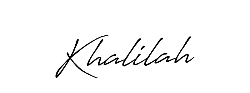 Create a beautiful signature design for name Khalilah. With this signature (Antro_Vectra_Bolder) fonts, you can make a handwritten signature for free. Khalilah signature style 7 images and pictures png