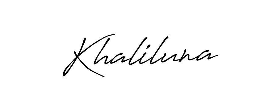 Make a beautiful signature design for name Khaliluna. With this signature (Antro_Vectra_Bolder) style, you can create a handwritten signature for free. Khaliluna signature style 7 images and pictures png