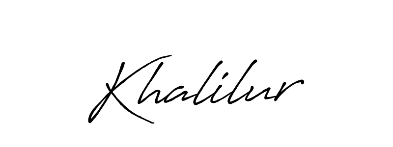 Make a beautiful signature design for name Khalilur. With this signature (Antro_Vectra_Bolder) style, you can create a handwritten signature for free. Khalilur signature style 7 images and pictures png
