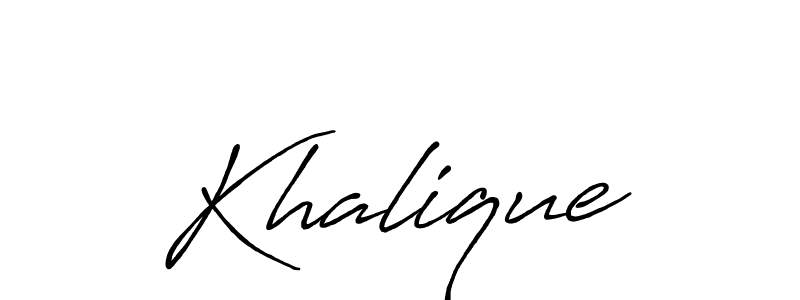 Also You can easily find your signature by using the search form. We will create Khalique name handwritten signature images for you free of cost using Antro_Vectra_Bolder sign style. Khalique signature style 7 images and pictures png