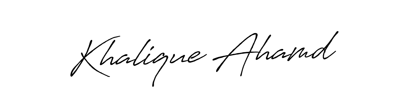 The best way (Antro_Vectra_Bolder) to make a short signature is to pick only two or three words in your name. The name Khalique Ahamd include a total of six letters. For converting this name. Khalique Ahamd signature style 7 images and pictures png