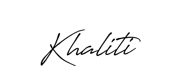 Create a beautiful signature design for name Khaliti. With this signature (Antro_Vectra_Bolder) fonts, you can make a handwritten signature for free. Khaliti signature style 7 images and pictures png