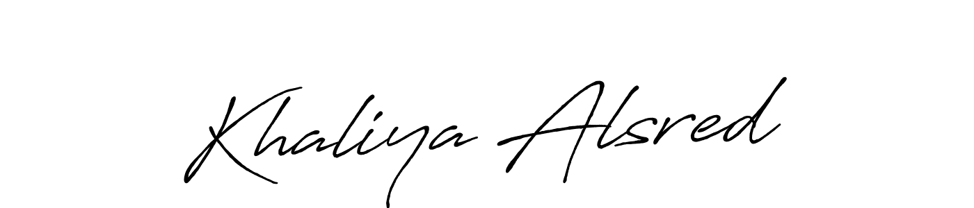 Also we have Khaliya Alsred name is the best signature style. Create professional handwritten signature collection using Antro_Vectra_Bolder autograph style. Khaliya Alsred signature style 7 images and pictures png