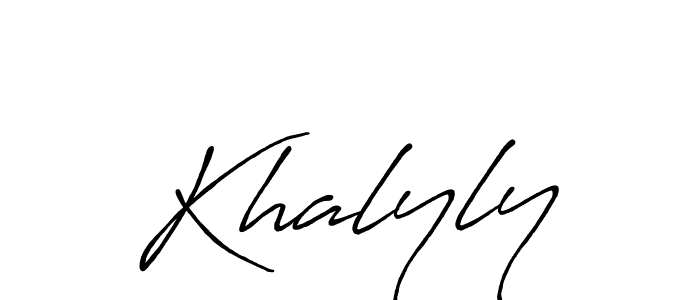 Make a beautiful signature design for name Khalyly. With this signature (Antro_Vectra_Bolder) style, you can create a handwritten signature for free. Khalyly signature style 7 images and pictures png
