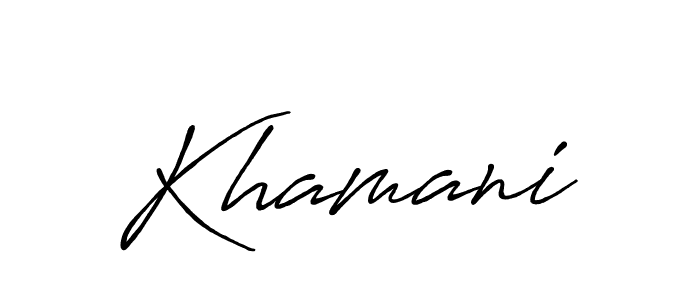 Use a signature maker to create a handwritten signature online. With this signature software, you can design (Antro_Vectra_Bolder) your own signature for name Khamani. Khamani signature style 7 images and pictures png
